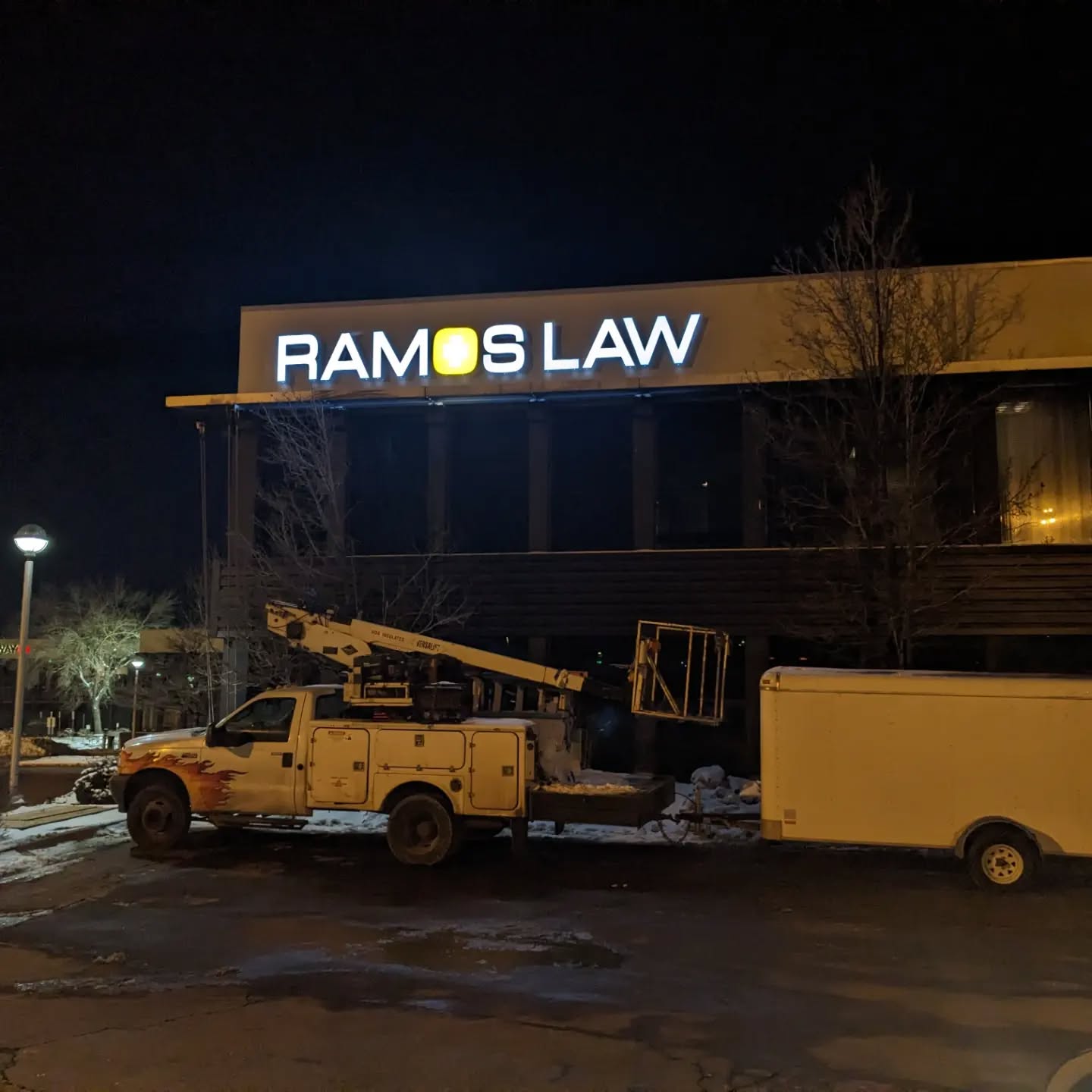 Lighted sign with black perforated vinyl. Black during the day and white at night.

@reflectionsigns
#bartonsignfab #ledsign #channelletters #coloradosigncompany #buildingourlegacy #smallbusiness #signfabrication #signinstallation #makermatt #familybusiness